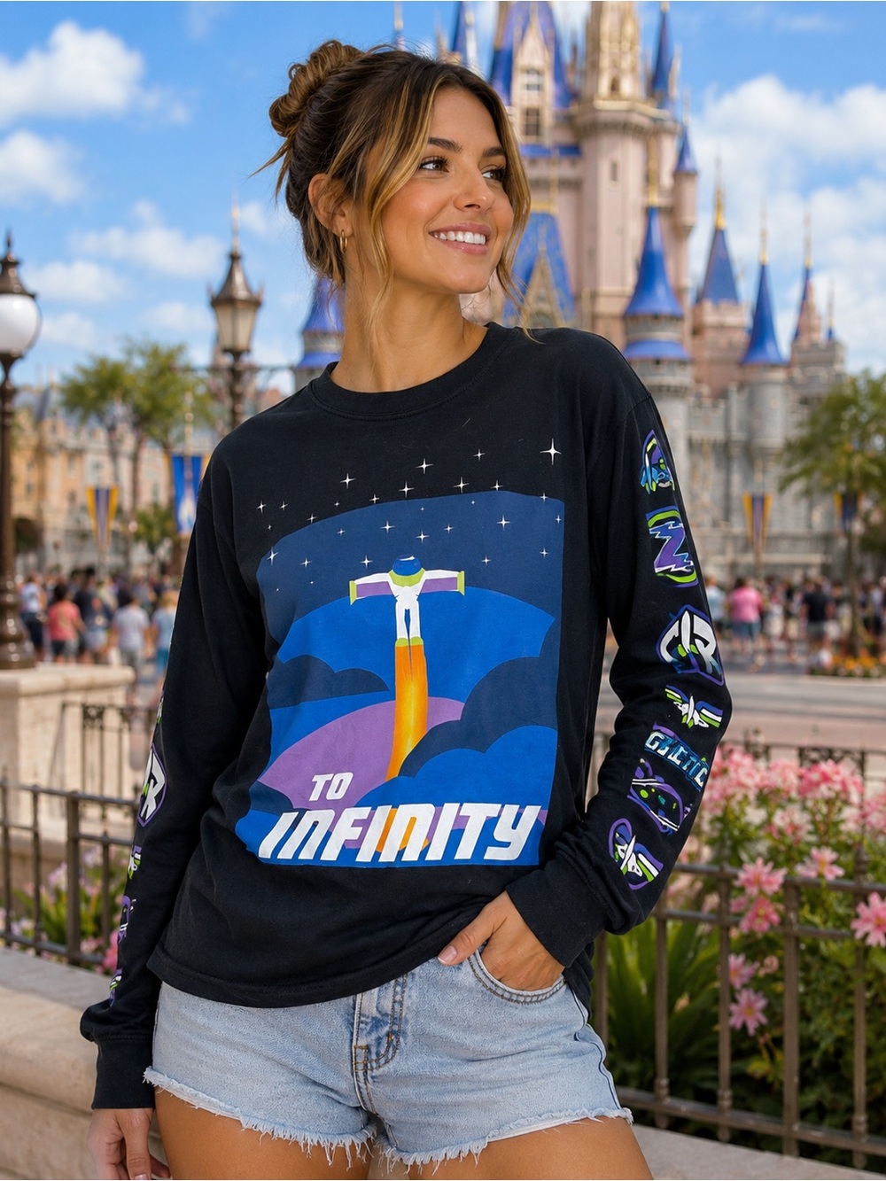 Disney Pixar Toy Story Buzz Lightyear To Infinity Long Sleeve Graphic Shirt S